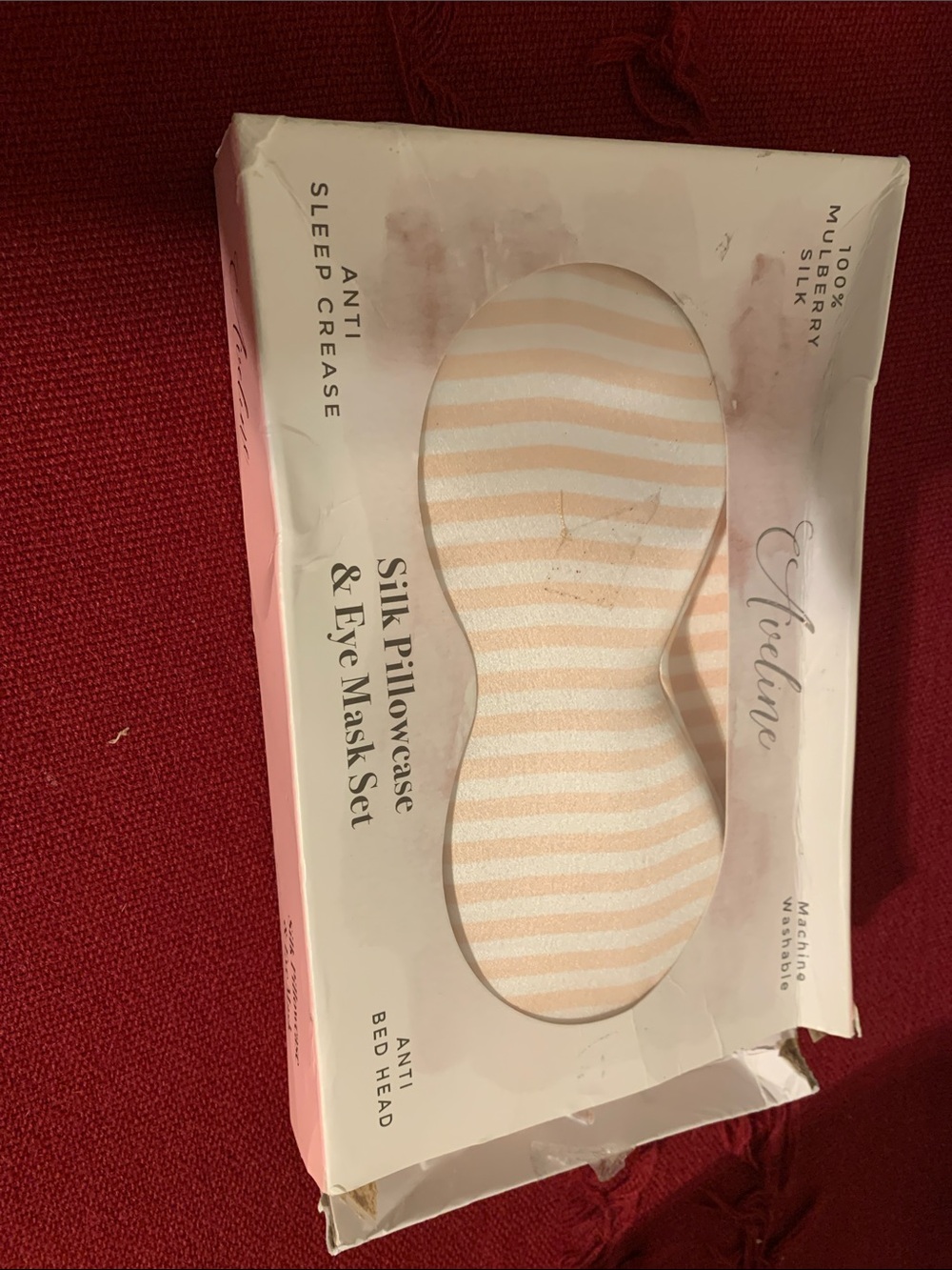 Aveline Beauty Boosting Silk Sleep Set - Cream & Pale Pink